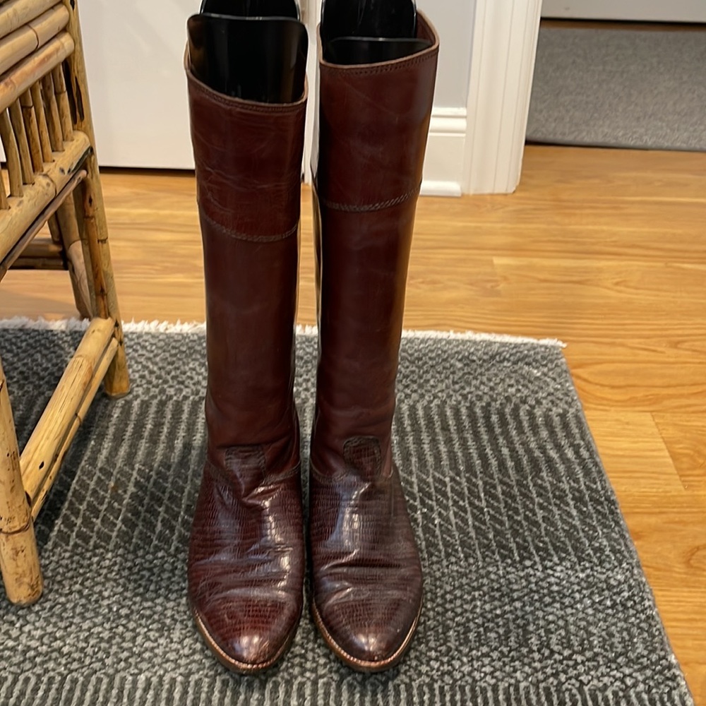 Genuine Leather Brown Knee High Boots size 8